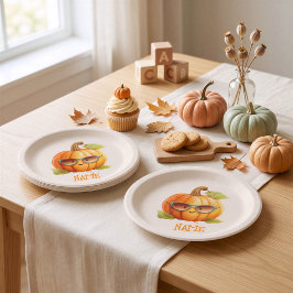 Pratos de Papel Personalizados Abóbora Fofa Hallow
