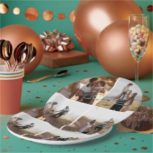 Pratos de Papel Personalizados com Colagem de 4 Fo