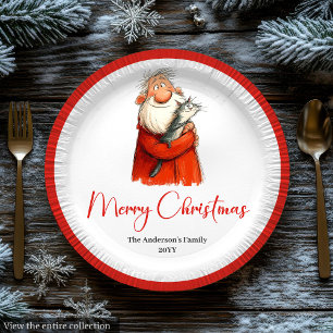 Pratos de Papel Personalizados do Papai Noel em Aq