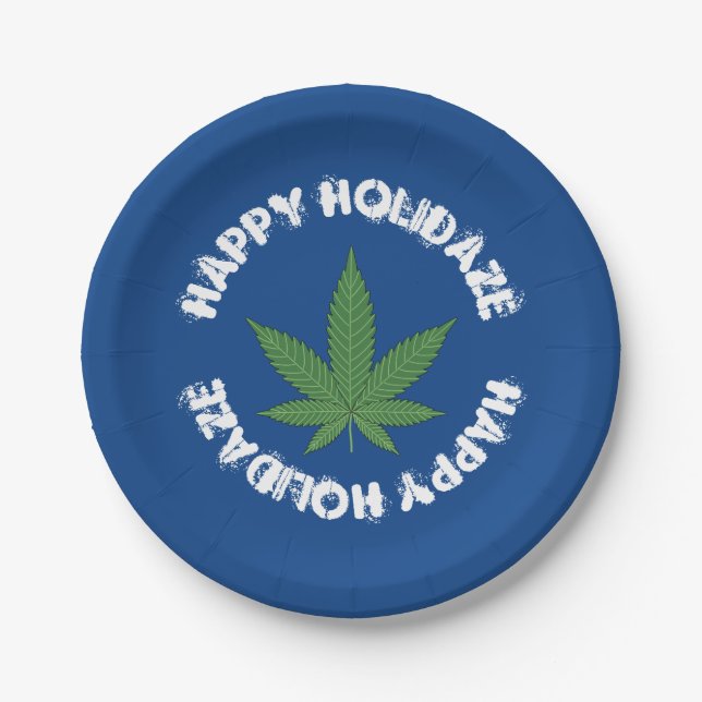 Pratos de Papel Personalizados Feliz Holidaze (Frente)