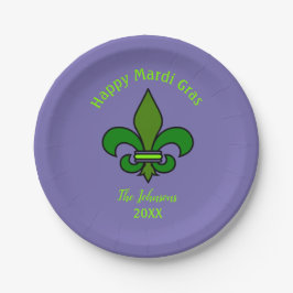Pratos de Papel Personalizados Fleur de Lis Carnav