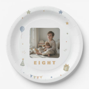 Pratos de papel personalizados para 8º aniversário