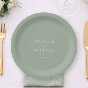 Pratos de papel personalizados para casamento em v