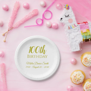 Pratos de Papel Personalizados para Festa de 100 A