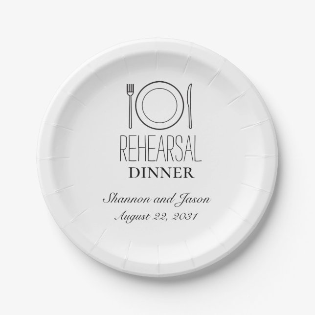 Pratos de Papel Personalizados para Jantar de Ensa (Frente)