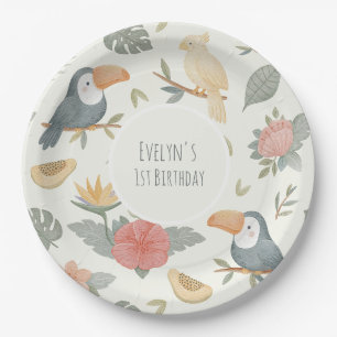 Pratos de Papel Personalizados Safari Toucan Tropi