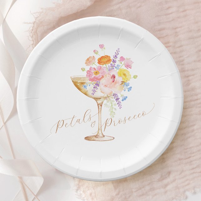 Pratos de Papel Pétalas & Prosecco para Chá de Noi (Criador carregado)