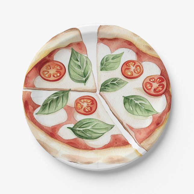 Pratos de Papel Pizza Divertidos (Frente)