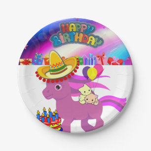 Pratos de Papel, Pônei de Aniversário Feliz