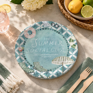 Pratos de Papel Pool Party Summer Social Club