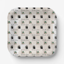 Pratos de Papel Ramadan Kareem Kaaba Masjid al Nab