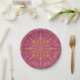 Pratos de Papel Retro Mandala Boysenberry 7"