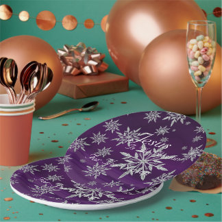 Pratos de Papel Roxo Cristão Festivo