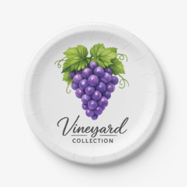 Pratos de Papel Rústicos para Festa de Uvas da Vin