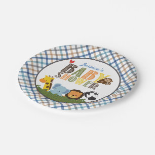 Pratos de Papel Safari Baby Shower
