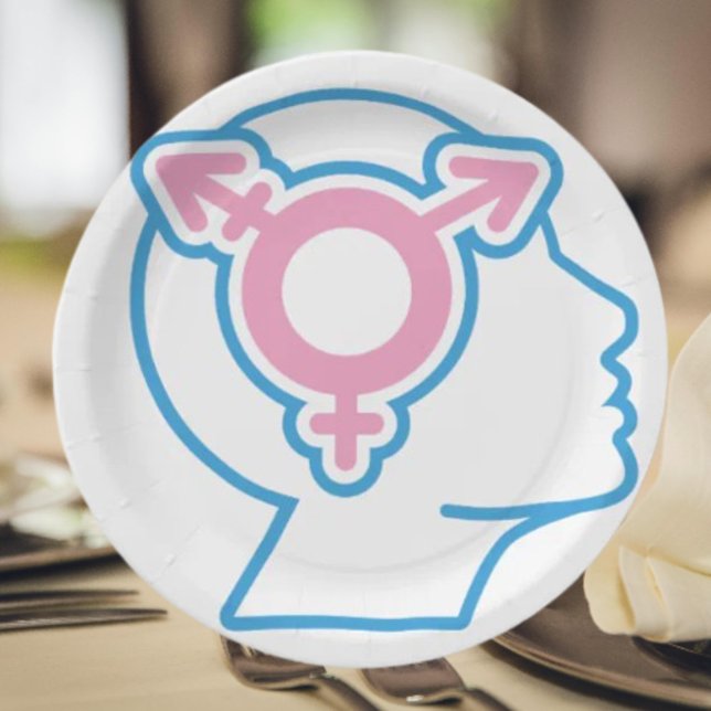Pratos de Papel Símbolo do Orgulho Trans (Criador carregado)