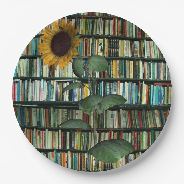Pratos de papel Sunflower Books (Frente)
