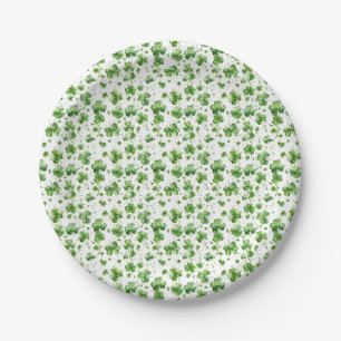 Pratos de Papel Trevo Verde do Dia de São Patrício