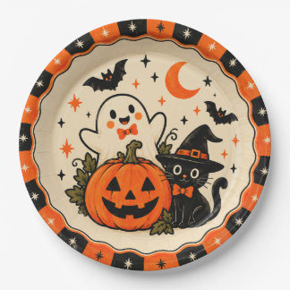 Pratos de Papel Vintage de Halloween | Fantasminha