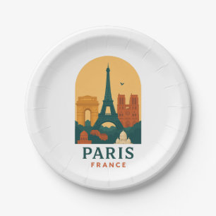 Pratos de Papel Vintage Paris – Arte da Catedral F