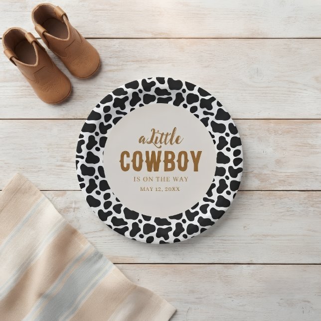 Pratos de Papel Western Cowboy com Estampa de Vaca (Criador carregado)