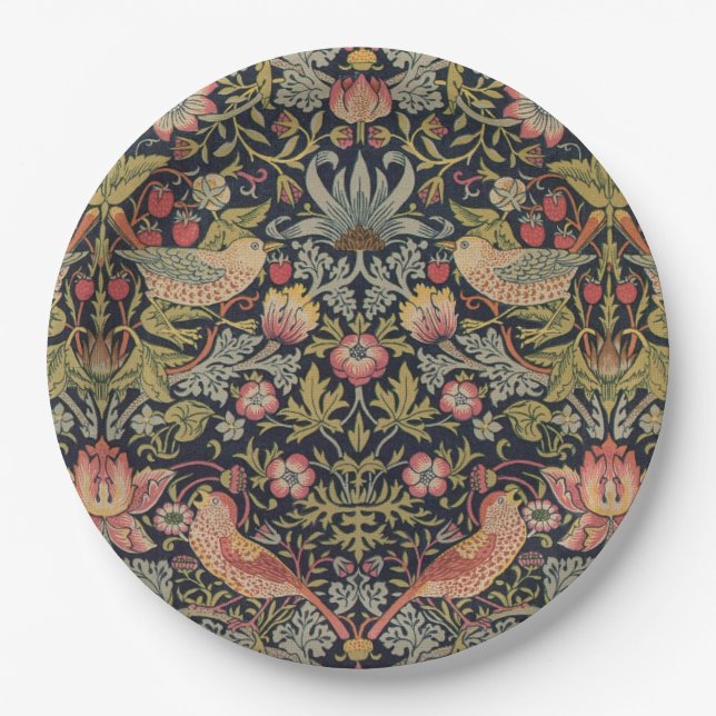 Pratos de papel William Morris Strawberry Thief (Frente)
