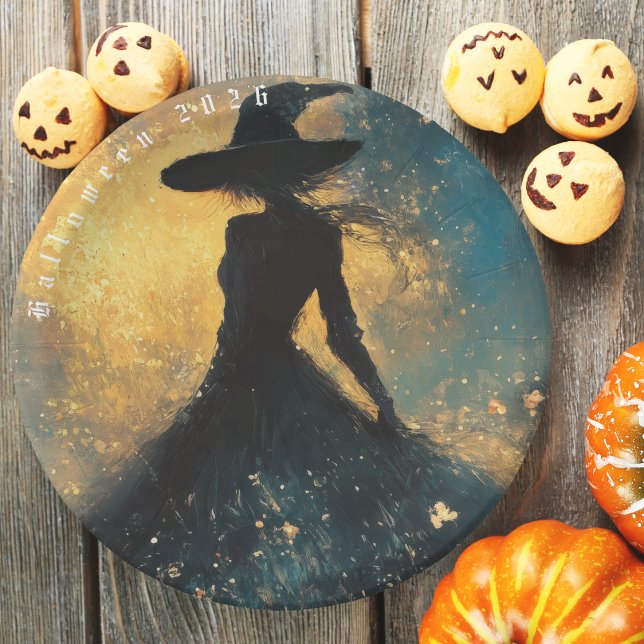 Pratos de Papelão de Halloween (Witching Hour Halloween Party Paper Plate)