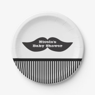 Pratos Modernos para Festa de Aniversário Bigode B