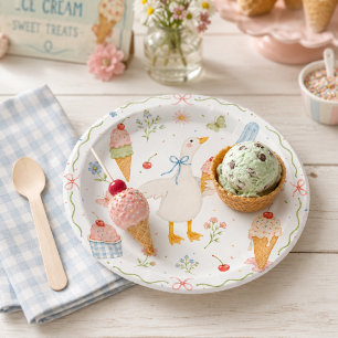 Pratos para Chá de Bebê Silly Goose Ice Cream Soci