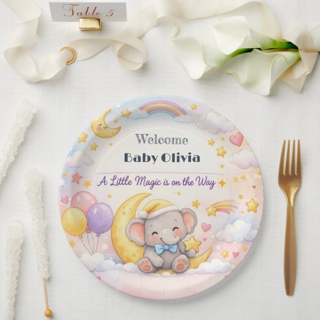 Pratos para Chá de Bebê | Tema Lua Mágica (Casamento)