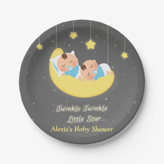 Pratos para Festa de Bebês Gêmeos Meninos Twinkle