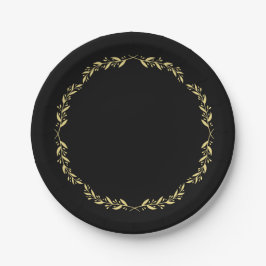 Pratos para Festa de Noite de Poker Preto e Dourad