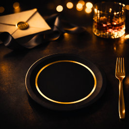 Pratos para Noite de Pôquer Black & Gold