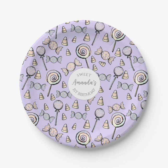 Pratos Pastel Roxo Doce Pequeno Um (Frente)
