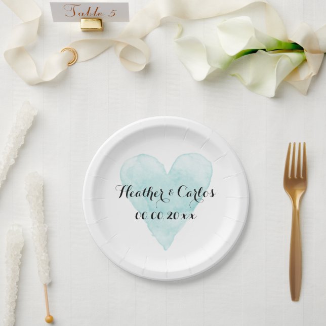 Pratos personalizados para casamento com coração r (Casamento)