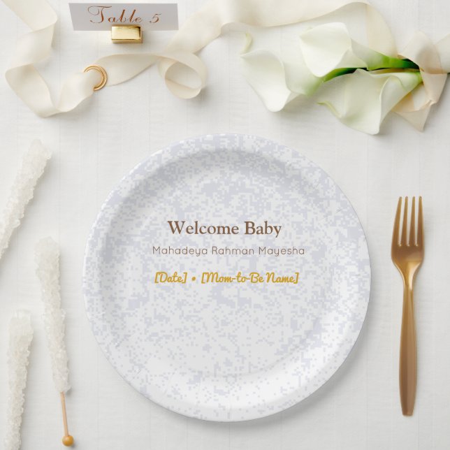Pratos Personalizados para Chá de Bebê Welcome Bab (Casamento)