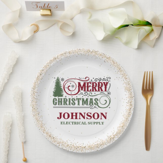 Pratos Personalizados para Festa de Natal Corporat (Casamento)
