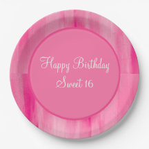 Pratos Personalizados Rosa Feliz 16 Anos