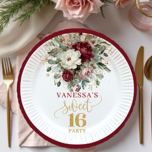 Pratos Refined Sweet Sixteen Blush Burgundy