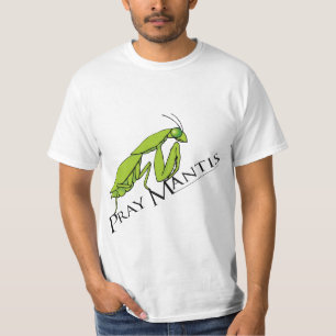 Pray o t-shirt verde do inseto dos homens da
