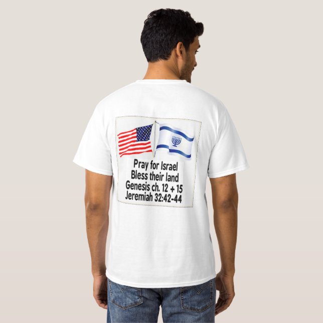 Pray para Israel, abençoe sua camisa da terra (Parte Traseira Completa)