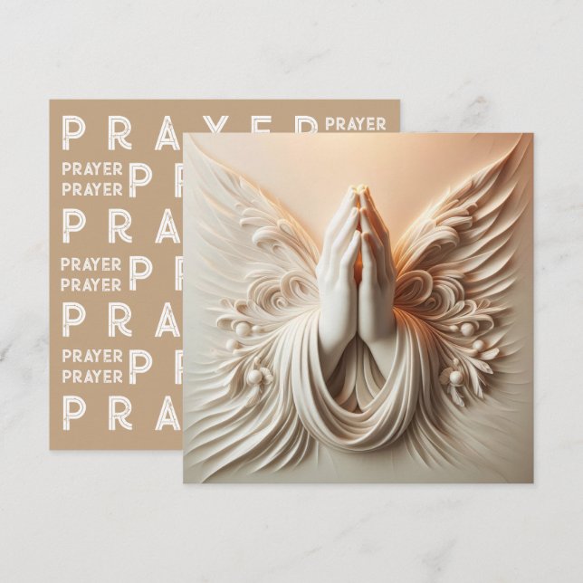 Praying Hands In Soft White Tones (Frente/Verso)