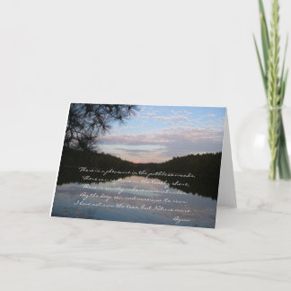 "Prazer cartão nas madeiras pathless"