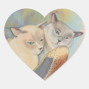 Precioso de Tonkinese & etiqueta do coração de