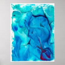 'Precipice' Abstrato Watercolor Poster