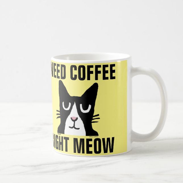 PRECISE O MEOW DIREITO do CAFÉ, canecas de café do (Direita)