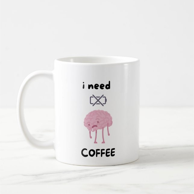 Preciso de Café - Caneca Divertida para Amantes de (Esquerda)
