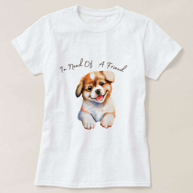 Preciso de uma camiseta de cachorrinho (Frente do Design)