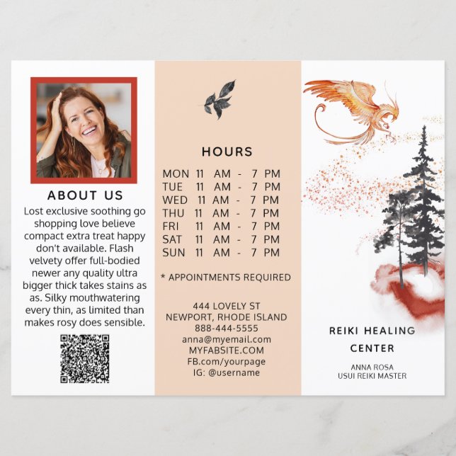 *~* Preço do menu Foto QR Triplicar Folheto de Fot (Frente)