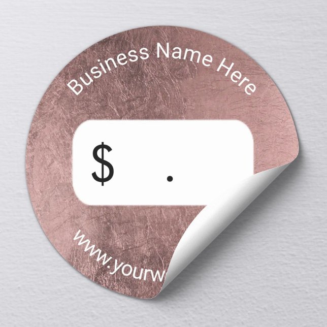 Preço Etiqueta Rosa moderno Folha Dourada (Criador carregado)